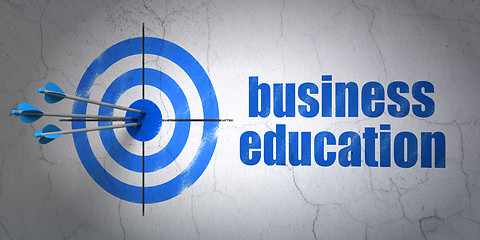 Image showing Learning concept: target and Business Education on wall background