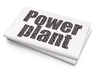 Image showing Manufacuring concept: Power Plant on Blank Newspaper background