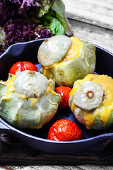 Image showing baked tomato and patisson