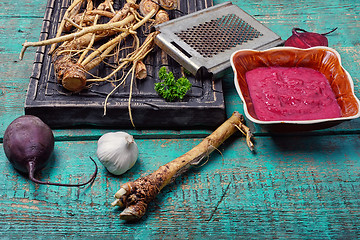 Image showing Fresh horseradish roots