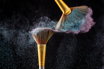 Image showing Cosmetical splash from the special brushes