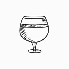 Image showing Glass of wine sketch icon.