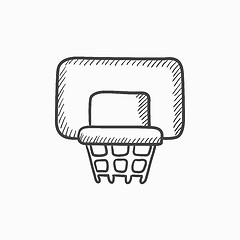 Image showing Basketball hoop sketch icon.