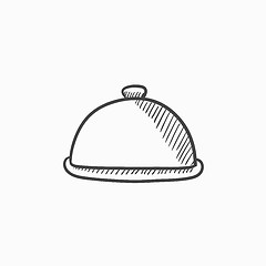 Image showing Restaurant cloche sketch icon.