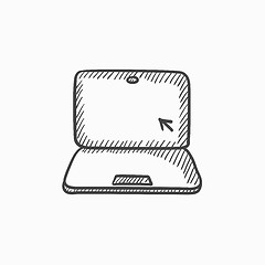 Image showing Laptop with cursor sketch icon.