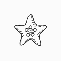 Image showing Starfish sketch icon.