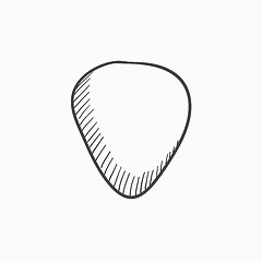 Image showing Guitar pick sketch icon.