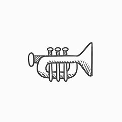 Image showing Trumpet sketch icon.