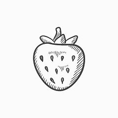 Image showing Strawberry sketch icon.