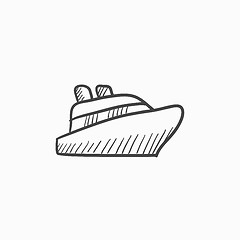 Image showing Cruise ship sketch icon.