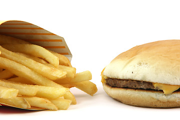 Image showing burger and fries