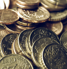 Image showing Vintage Euro coins background