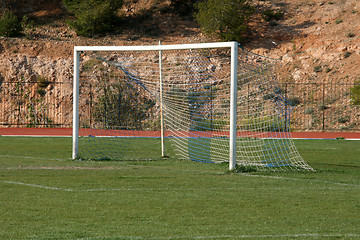 Image showing soccer goalpost