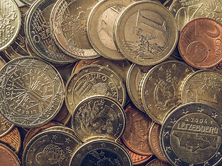 Image showing Vintage Euro coins