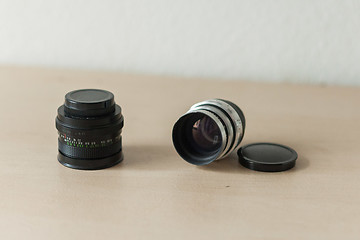 Image showing Old camera lenses