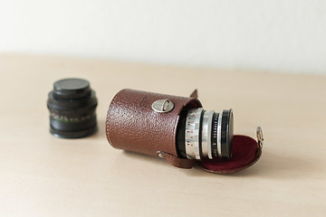 Image showing Old camera lenses