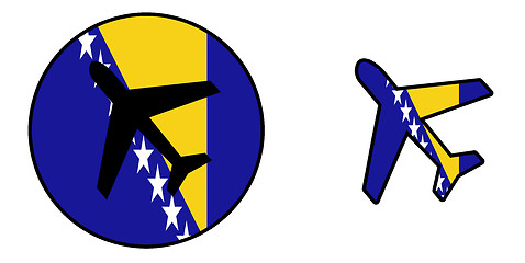 Image showing Nation flag - Airplane isolated - Bosnia Herzegovina