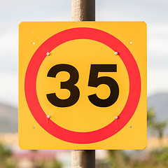 Image showing Traffic sign restricting speed to 35 kilometers per hour