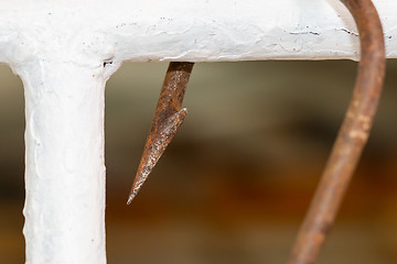 Image showing Old rusted fishing hook - Close-up