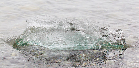 Image showing Close-up of melting ice in Jokulsarlon - Iceland