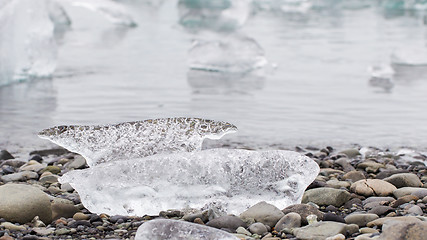 Image showing Close-up of melting ice in Jokulsarlon - Iceland