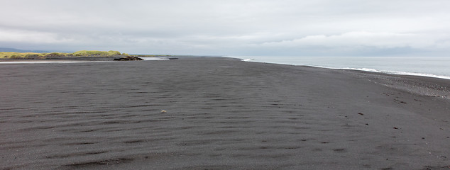 Image showing Black beach in South Iceland