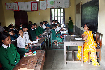 Image showing Girls in St. Teresa Girls Hihg School, Bosonti, West Bengal, India