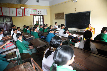 Image showing Girls in St. Teresa Girls Hihg School, Bosonti, West Bengal, India