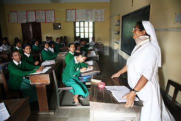 Image showing Girls in St. Teresa Girls Hihg School, Bosonti, West Bengal, India