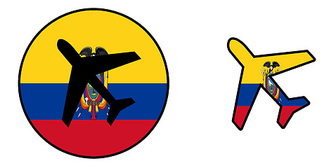 Image showing Nation flag - Airplane isolated - Ecuador