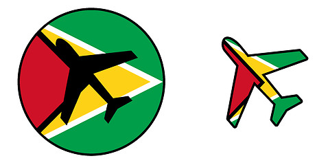 Image showing Nation flag - Airplane isolated - Guyana