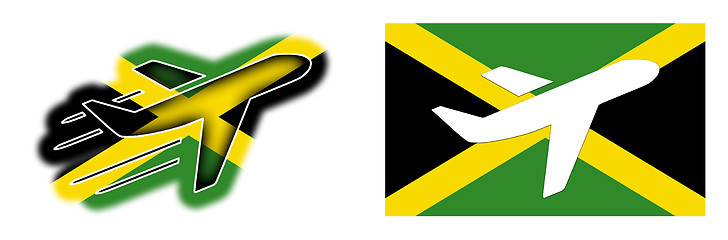 Image showing Nation flag - Airplane isolated - Jamaica