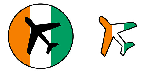 Image showing Nation flag - Airplane isolated - Ivory Coast