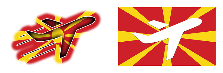 Image showing Nation flag - Airplane isolated - Macedonia