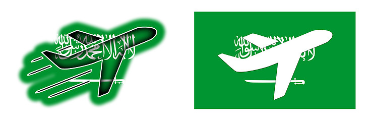 Image showing Nation flag - Airplane isolated -  Saudi Arabia