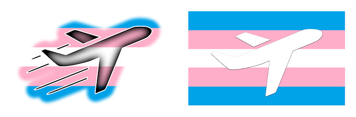 Image showing Flag - Airplane isolated - Transgender flag