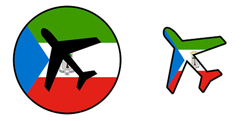 Image showing Nation flag - Airplane isolated - Equatorial Guinea