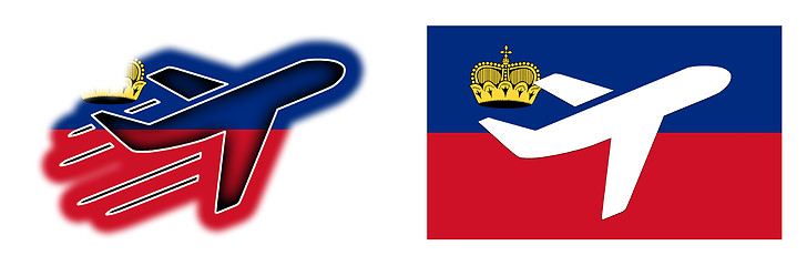 Image showing Nation flag - Airplane isolated - Liechtenstein