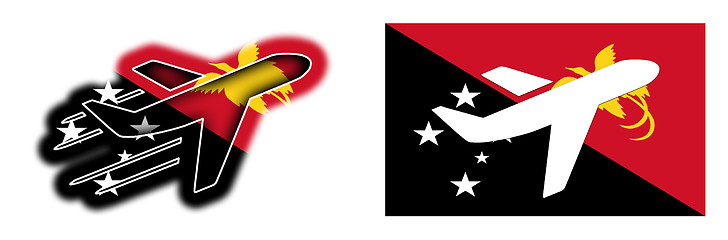 Image showing Nation flag - Airplane isolated - Papua New Guinea