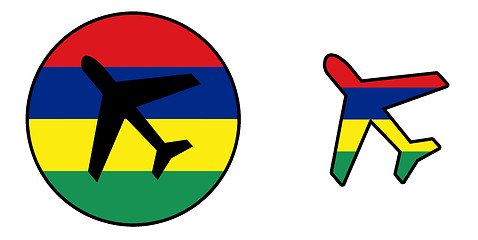 Image showing Nation flag - Airplane isolated - Mauritius