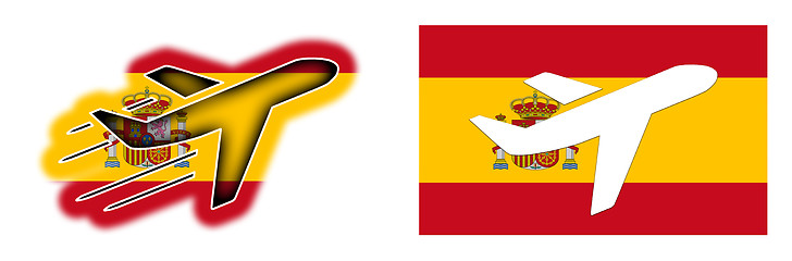 Image showing Nation flag - Airplane isolated - Spain