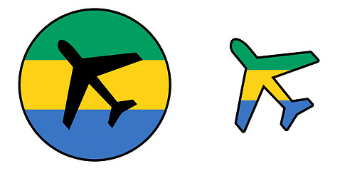 Image showing Nation flag - Airplane isolated - Gabon