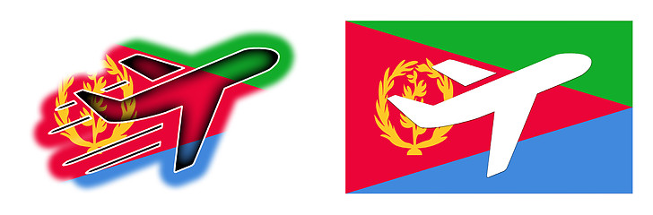 Image showing Nation flag - Airplane isolated - Eritrea