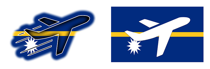 Image showing Nation flag - Airplane isolated - Nauru