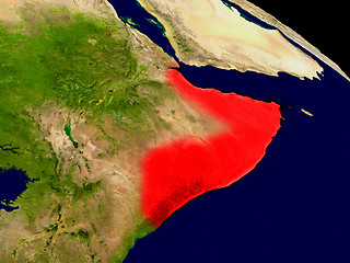 Image showing Somalia from space