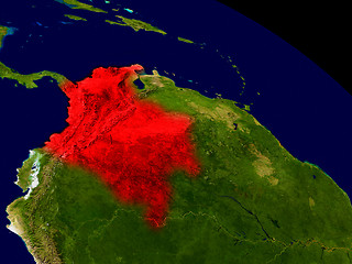 Image showing Colombia from space