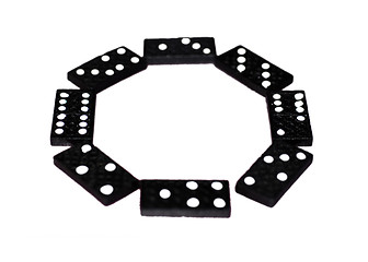 Image showing A circle of dominoes