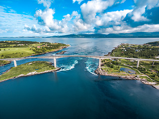 Image showing Whirlpools of the maelstrom of Saltstraumen, Nordland, Norway