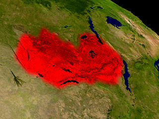 Image showing Zambia from space