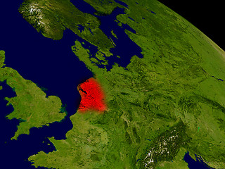 Image showing Netherlands from space